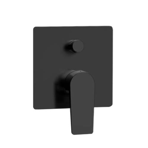 Matte Black Wall Mounted Diverter, Rough-In Valve Included Remer D09NO